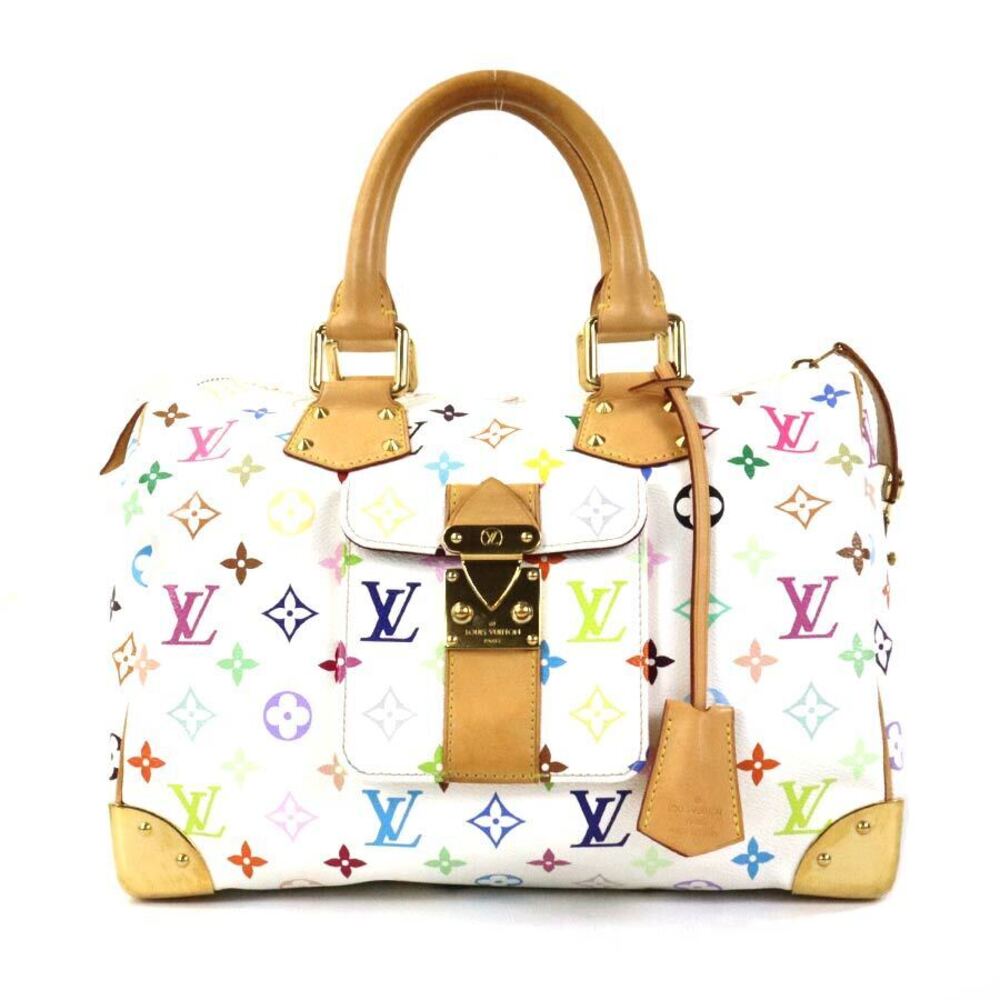 Louis Vuitton Speedy Monogram Multicolore Multicolor Handbag Bron White